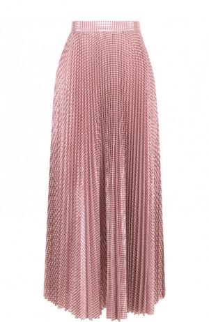 Плиссированная юбка-миди из смеси полиэстера и хлопка Christopher Kane. Цвет: розовый