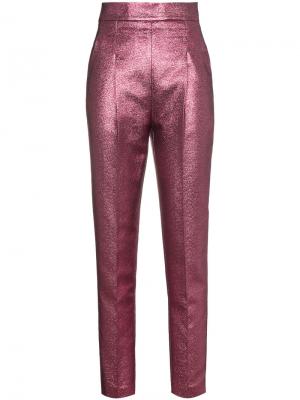 Жаккардовые брюки с завышенной талией Philosophy Di Lorenzo Serafini. Цвет: розовый и фиолетовый