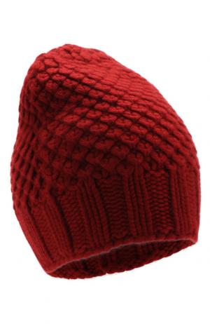 Кашемировая шапка Gray Glace фактурной вязки Loro Piana. Цвет: красный