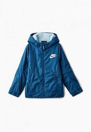 Куртка утепленная Nike. Цвет: синий