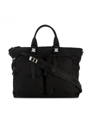 Дорожная сумка с креплениями Prada. Цвет: чёрный