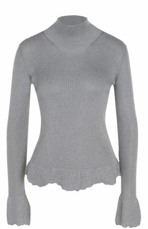 Приталенный свитер с высоким воротником MRZ. Цвет: серый