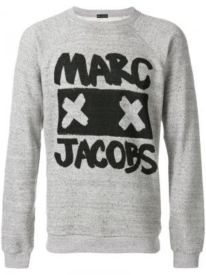 Толстовка с принтом логотипом Marc Jacobs. Цвет: серый