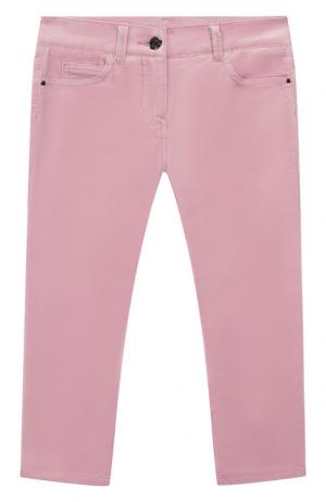 Бархатные брюки Moncler Enfant. Цвет: розовый