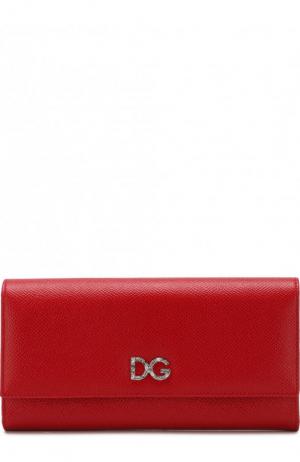 Кожаный кошелек с клапаном Dolce & Gabbana. Цвет: красный
