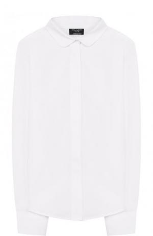 Хлопковая блуза Dal Lago. Цвет: белый