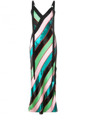 Длинное полосатое платье Dvf Diane Von Furstenberg. Цвет: многоцветный