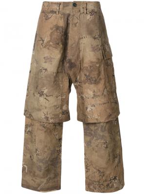 Многослойные брюки с графическим принтом Ziggy Chen. Цвет: многоцветный