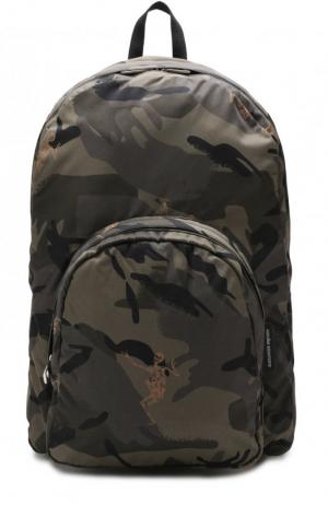 Текстильный рюкзак с внешним карманом на молнии Alexander McQueen. Цвет: хаки