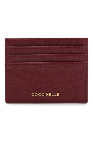 Кожаный футляр для кредитных карт Coccinelle. Цвет: бордовый