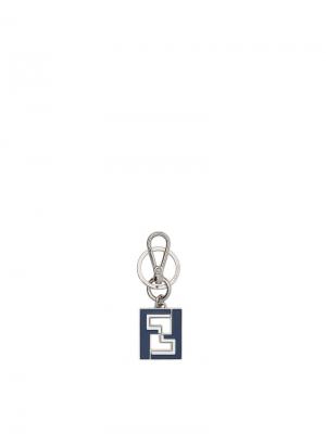 Брелок для ключей с логотипом FF Fendi. Цвет: синий