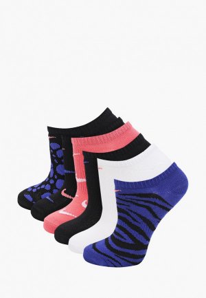 Носки 6 пар Nike. Цвет: разноцветный