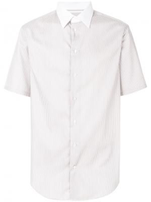 Рубашка в полоску с короткими рукавами Armani Collezioni. Цвет: розовый и фиолетовый
