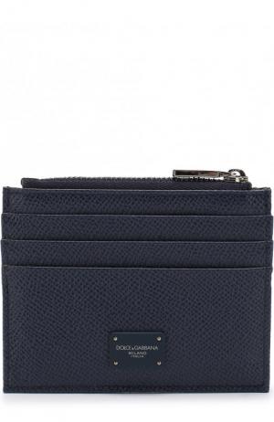 Кожаный чехол для кредитных карт с отделением на молнии Dolce & Gabbana. Цвет: синий