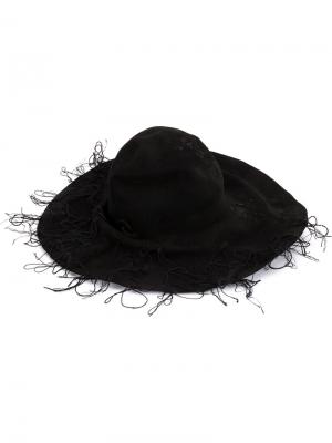 Фетровая шляпа с нитками Horisaki Design & Handel. Цвет: чёрный