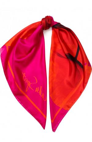 Шелковый платок с принтом Escada Sport. Цвет: фуксия