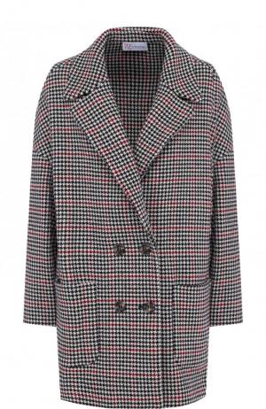 Двубортное шерстяное пальто с накладными карманами REDVALENTINO. Цвет: разноцветный