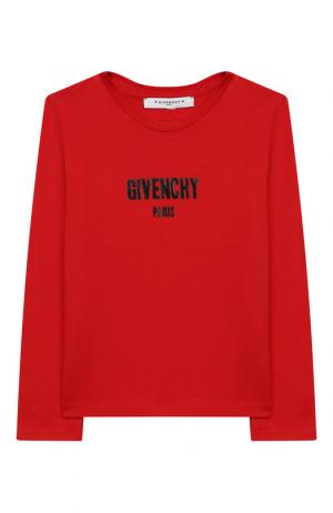 Хлопковый лонгслив Givenchy. Цвет: красный