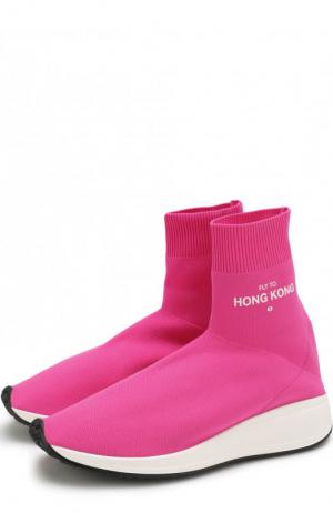 Текстильные кроссовки Fly To Hong Kong Joshua Sanders. Цвет: фуксия