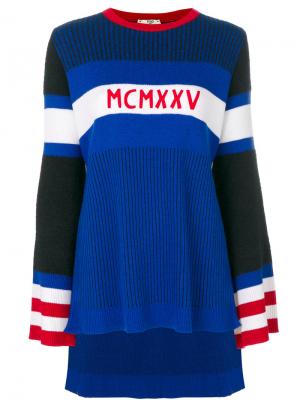 Асимметричный свитер Fendi. Цвет: синий
