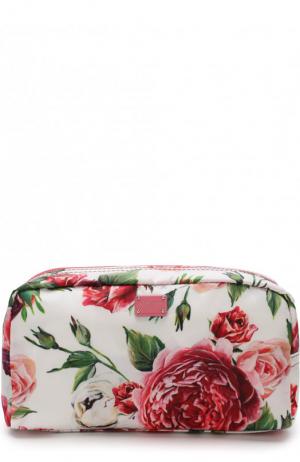 Текстильный несессер с цветочным принтом Dolce & Gabbana. Цвет: белый