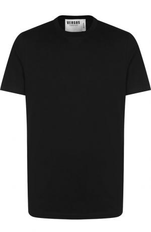 Хлопковая футболка с принтом Versus Versace. Цвет: черный