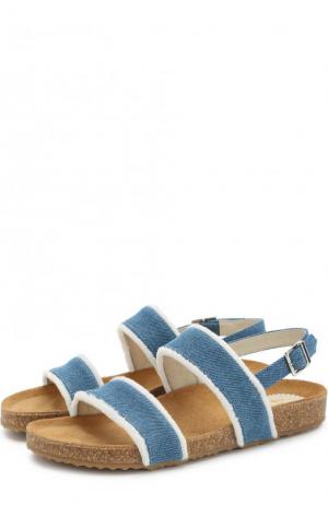 Текстильные сандалии на ремешке Il Gufo. Цвет: синий