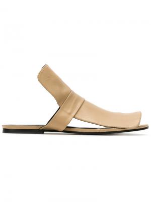 Leather flat sandals Gloria Coelho. Цвет: коричневый