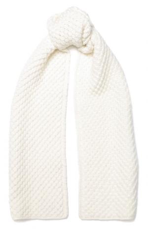 Кашемировый шарф Gray Glace фактурной вязки Loro Piana. Цвет: белый