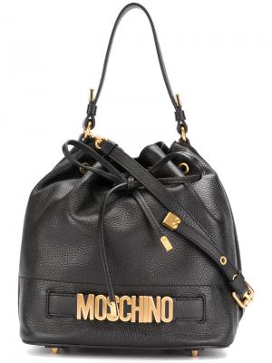Сумка на плечо с логотипом Moschino. Цвет: чёрный