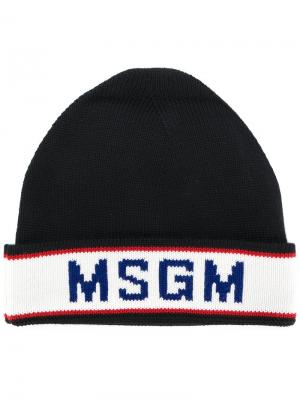 Шапка с логотипом MSGM. Цвет: чёрный