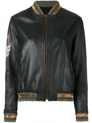 Куртка-бомбер  с контрастными панелями Mr & Mrs Italy. Цвет: чёрный