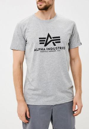 Футболка Alpha Industries. Цвет: серый