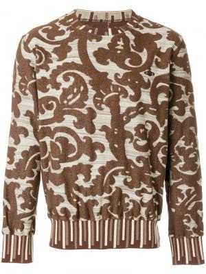Толстовка с жаккардовым узором в стиле барокко Vivienne Westwood Anglomania. Цвет: коричневый