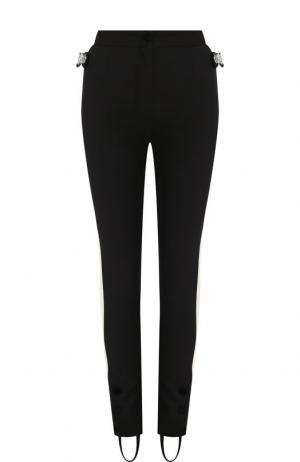 Хлопковые брюки со штрипками и контрастными лампасами Dolce & Gabbana. Цвет: черный