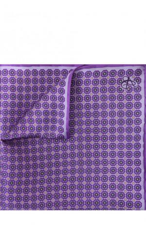 Шелковый платок с узором Canali. Цвет: фиолетовый