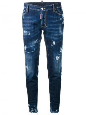 Укороченные джинсы кроя скинни Dsquared2. Цвет: синий
