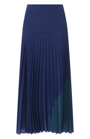 Плиссированная юбка из шелка Fendi. Цвет: синий