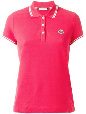 Рубашка-поло с контрастной отделкой Moncler. Цвет: розовый и фиолетовый