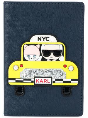 Обложка для паспорта NYC Karl Lagerfeld. Цвет: синий
