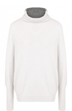 Вязаный пуловер с воротником-стойкой D.Exterior. Цвет: светло-серый