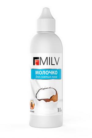Молочко для снятия лака, кокос MILV. Цвет: белый