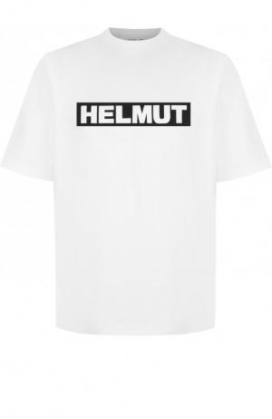 Хлопковая футболка с принтом Helmut Lang. Цвет: белый