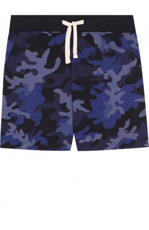 Хлопковые шорты с принтом Polo Ralph Lauren. Цвет: синий