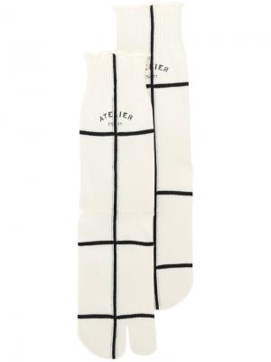 Носки с разделенным большим пальцем Maison Margiela. Цвет: телесный