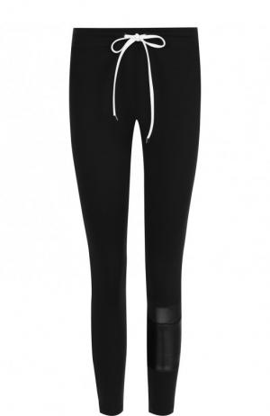 Укороченные брюки-скинни с контрастной отделкой Koral. Цвет: черный