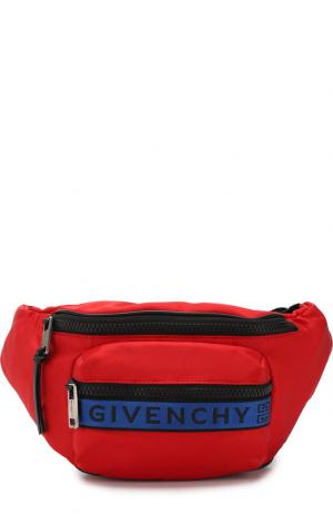 Текстильная поясная сумка 4G Bum Givenchy. Цвет: красный
