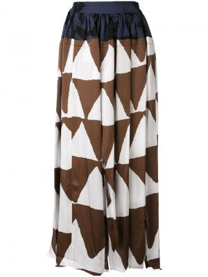 Юбка с геометрическим принтом Vivienne Westwood Anglomania. Цвет: коричневый