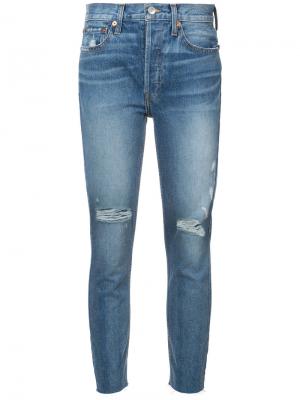 Укороченные джинсы Re/Done. Цвет: синий