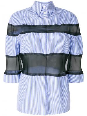 Рубашка с прозрачными полосками Maison Margiela. Цвет: синий